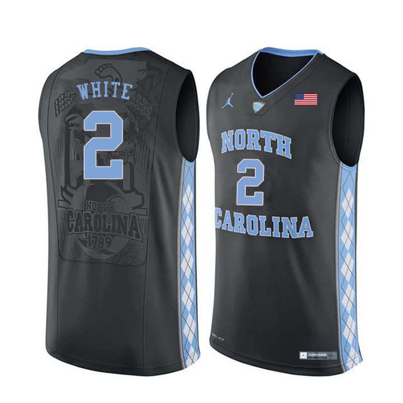 Men #2 Coby White North Carolina Tar Heels College Basketball Jerseys Sale-Black